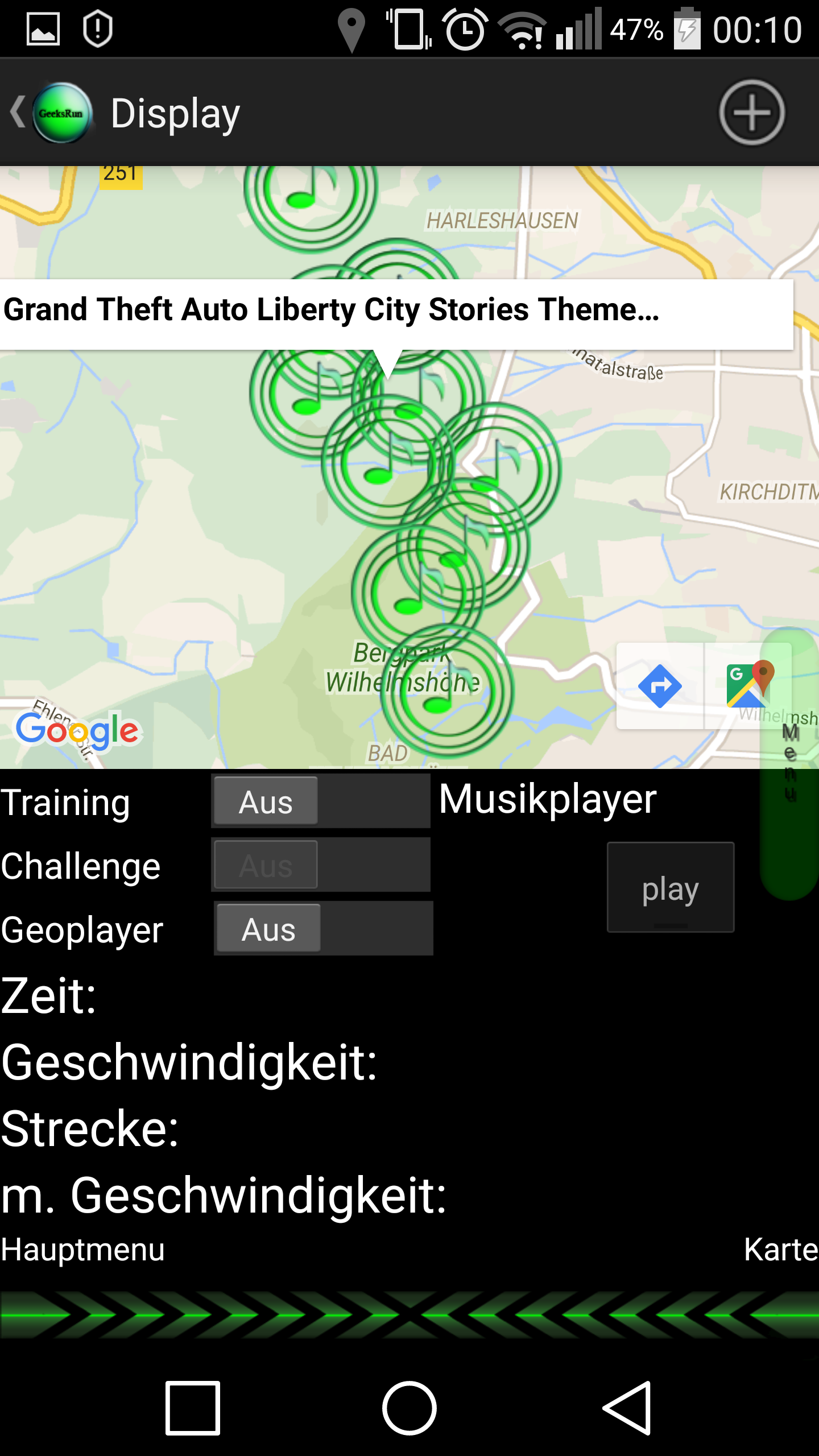 GeoPlayer-Liste